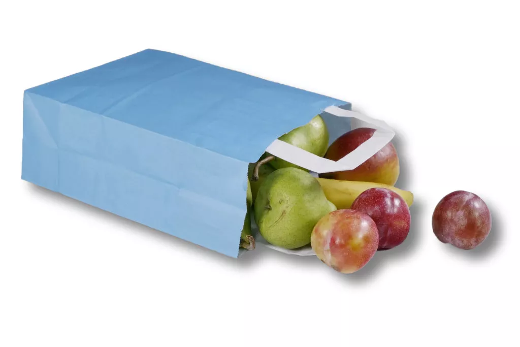 Papiertragetaschen 7,0 kg, hellblau Papiertragetaschen 7,0 kg, hellblau