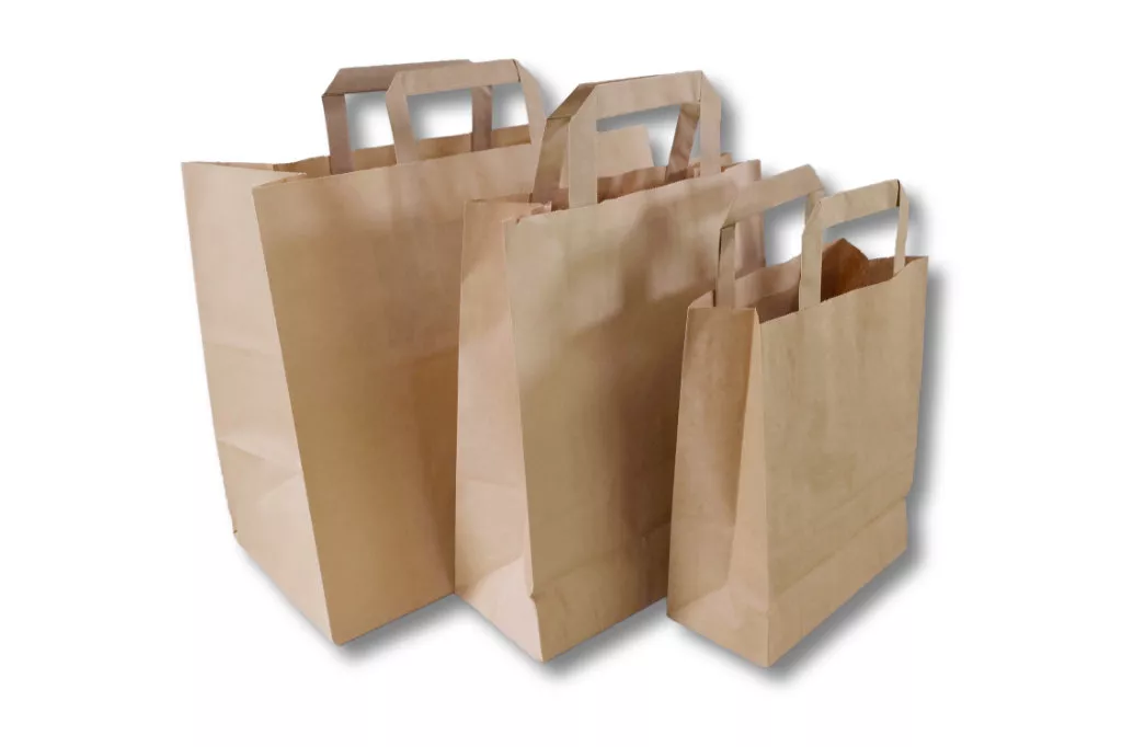 Papiertragetaschen, 32 + 21,5 x 27 cm, braun Papiertragetaschen, 32 + 21,5 x 27 cm, braun