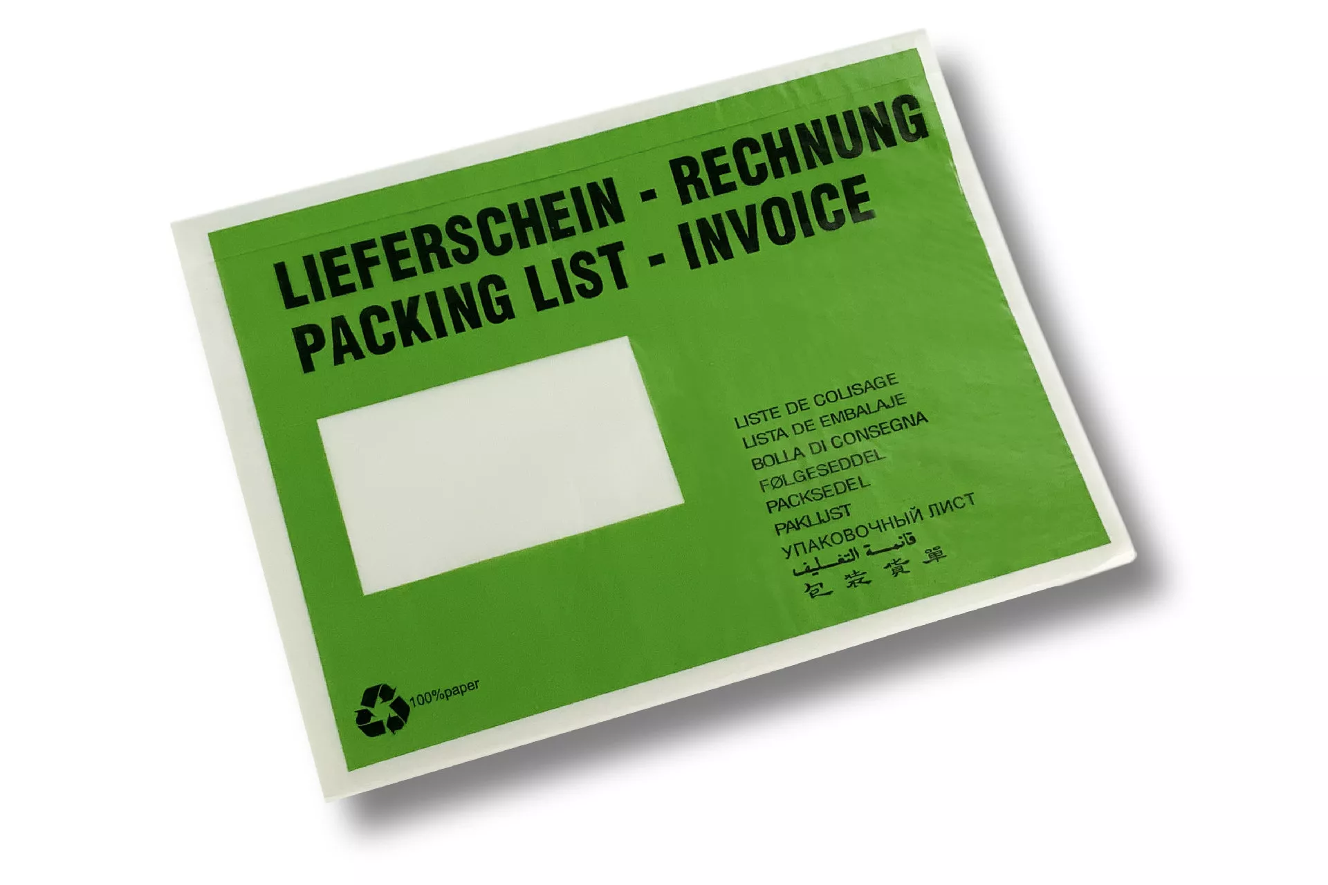 Lieferscheintaschen DIN C5: Lieferschein/Rechnung, grün, Pergamin-Papier Lieferscheintaschen DIN C5: Lieferschein/Rechnung, grün, Pergamin-Papier