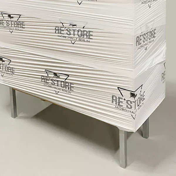 Weiße Handstretchfolie bedruckt