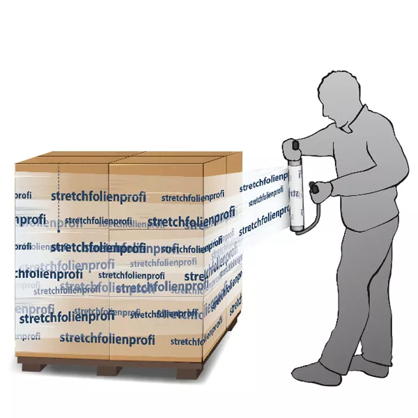 1-farbig bedruckte Handstretchfolie transparent