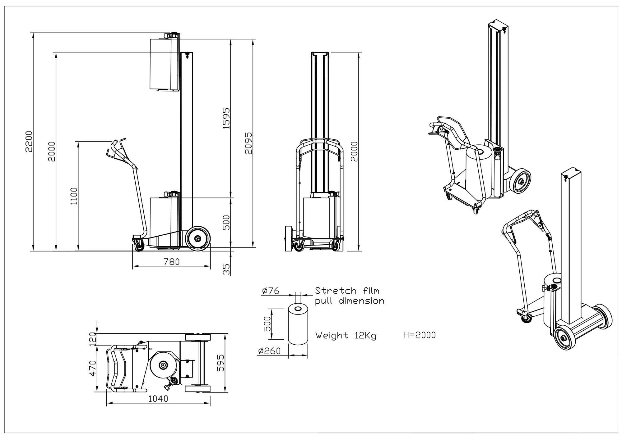 Palettenwickler Ironman Skizze Mobiler Palettenwickler Ironman Skizze
