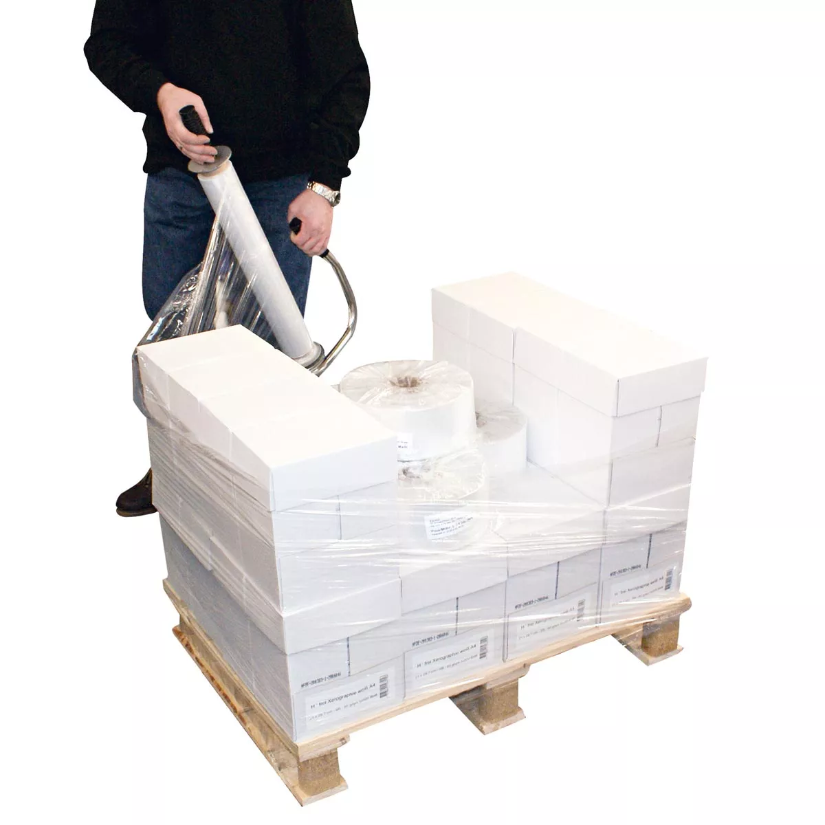 PREMIUM Stretchfolienabroller in Anwendung