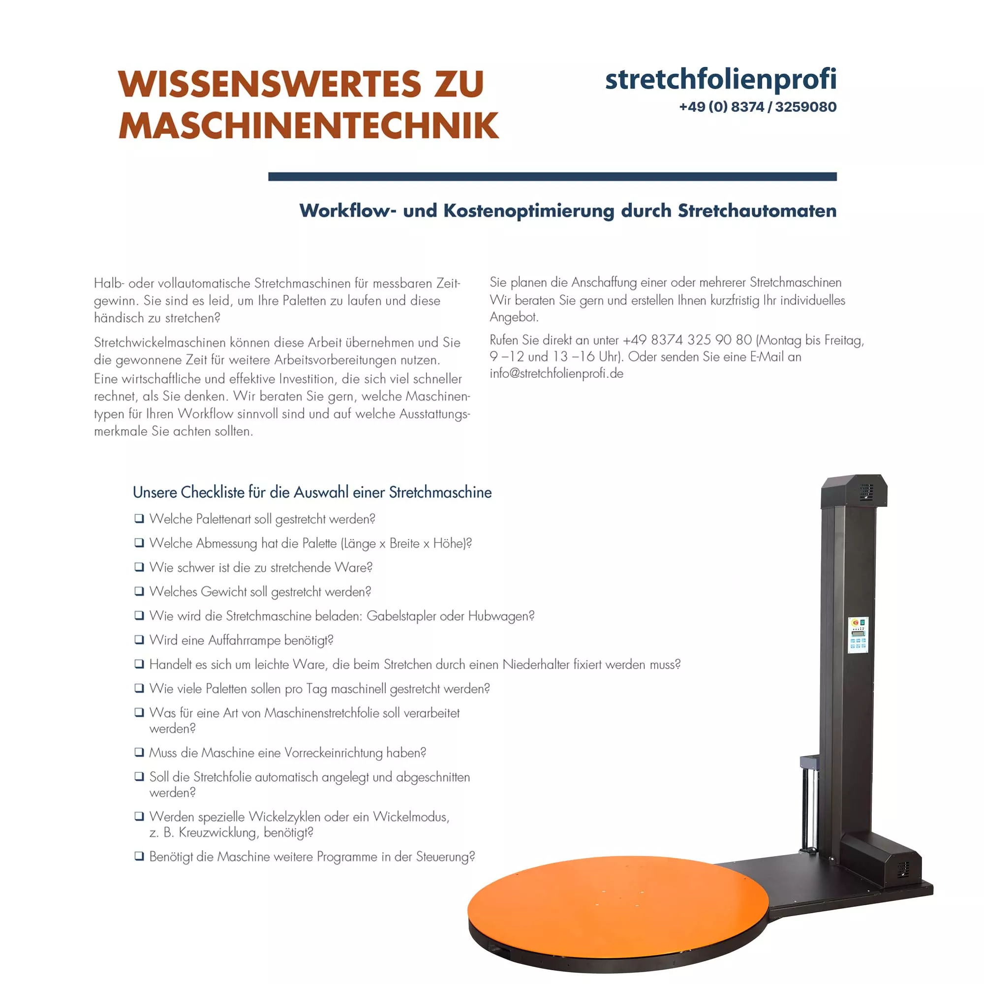 Nobel Stretchmaschine Checkliste Stretchmaschine Nobel Checkliste