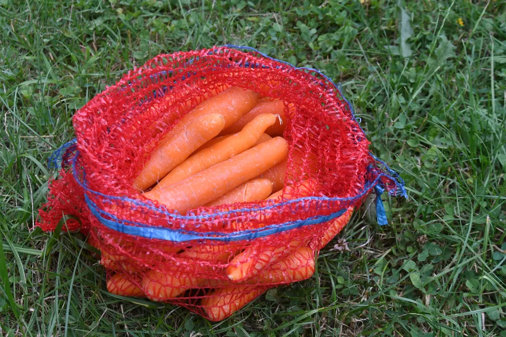 Gemüsesäcke 10 kg mit Zugband, rot, 430 x 630 mm Gemüsesäcke 10 kg mit Zugband, rot, 430 x 630 mm