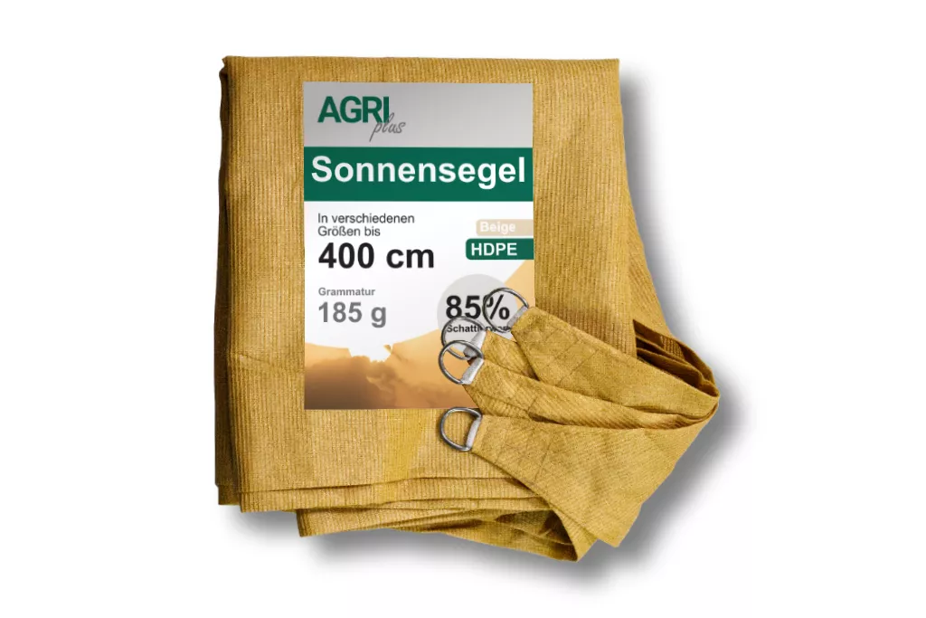 Sonnensegel HDPE inkl. Befestigungsseile, 2 x 3 m, beige Sonnensegel HDPE inkl. Befestigungsseile, 2 x 3 m, beige