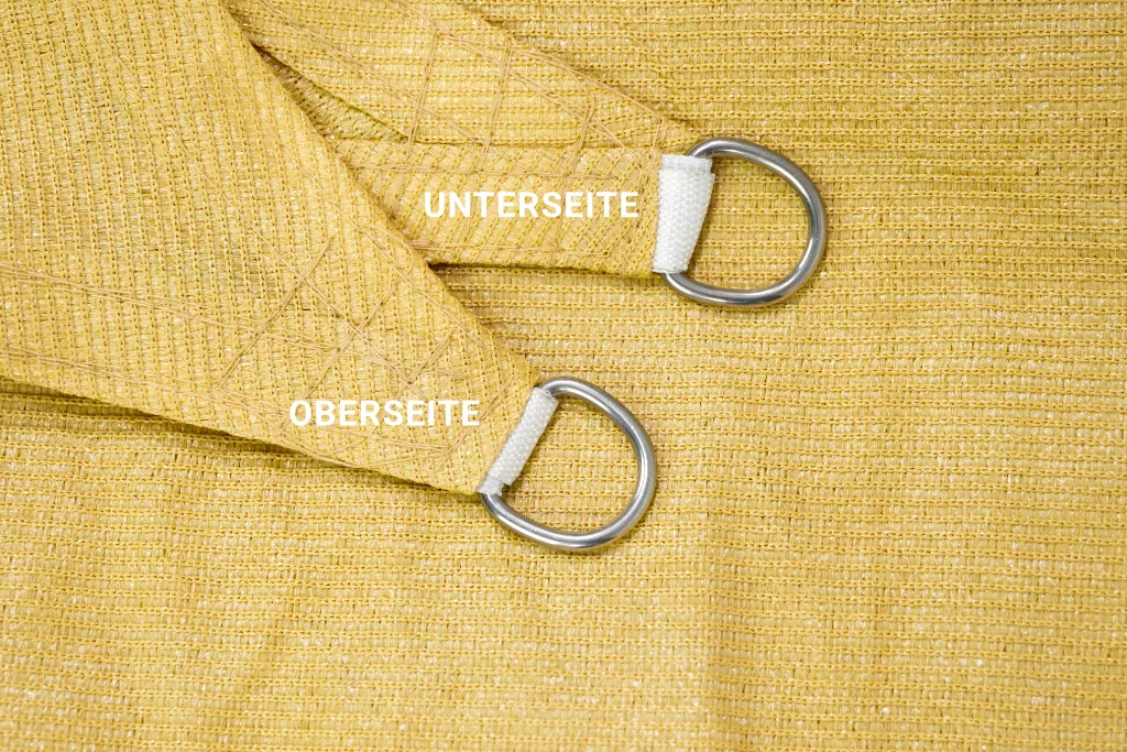 Sonnensegel HDPE inkl. Befestigungsseile, 3 x 5 m, beige