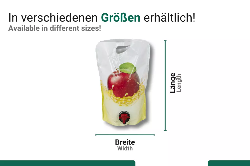 Hochglanz Pouch Standbeutel 3 Liter "Apfel" Hochglanz Pouch Standbeutel 3 Liter "Apfel"