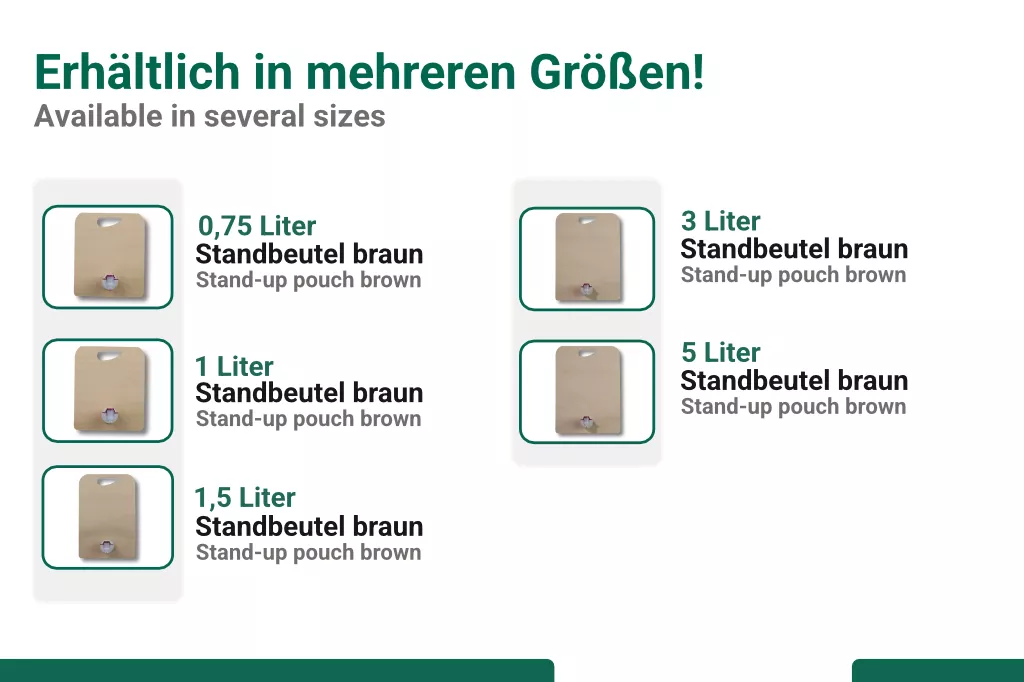 Pouch Standbeutel, kraft braun, 0,75 Liter Pouch Standbeutel, kraft braun, 0,75 Liter