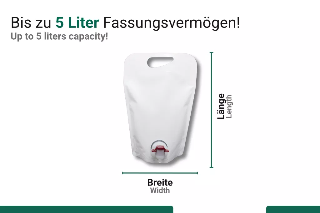 Pouch Standbeutel, weiß matt, 5 Liter Pouch Standbeutel, weiß matt, 5 Liter