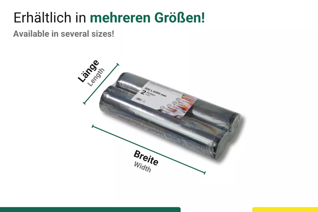Vakuumrollen, goffriert, 300 x 6000 mm, 90my, schwarz/transparent Vakuumrollen, goffriert, 300 x 6000 mm, 90my, schwarz/transparent