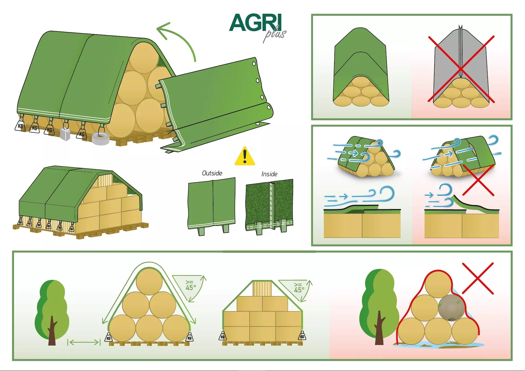 AGRIplus Strohvlies 10,4 x 12,50 m 140 g/m², inkl. Befestigungsschlaufen