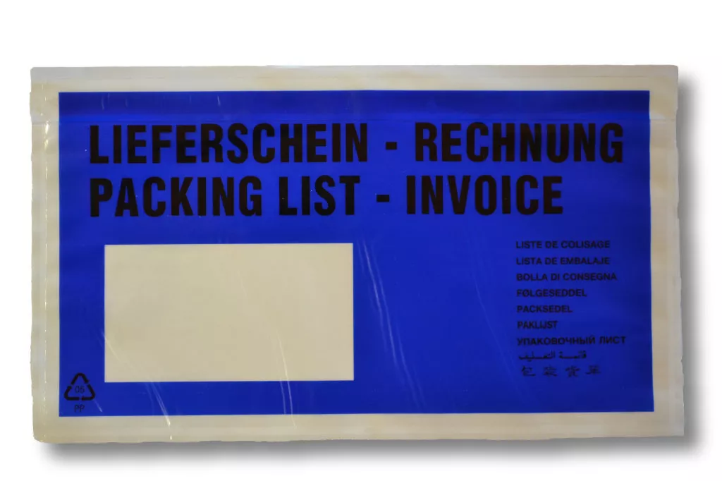 Lieferscheintaschen DIN Lang: Lieferschein/Rechnung, blau, 35 % Rezyklat Lieferscheintaschen DIN Lang: Lieferschein/Rechnung, blau, 35 % Rezyklat