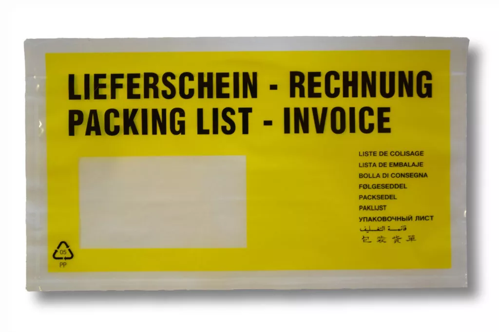 Lieferscheintaschen DIN Lang: Lieferschein/Rechnung, gelb, 35 % Rezyklat Lieferscheintaschen DIN Lang: Lieferschein/Rechnung, gelb, 35 % Rezyklat