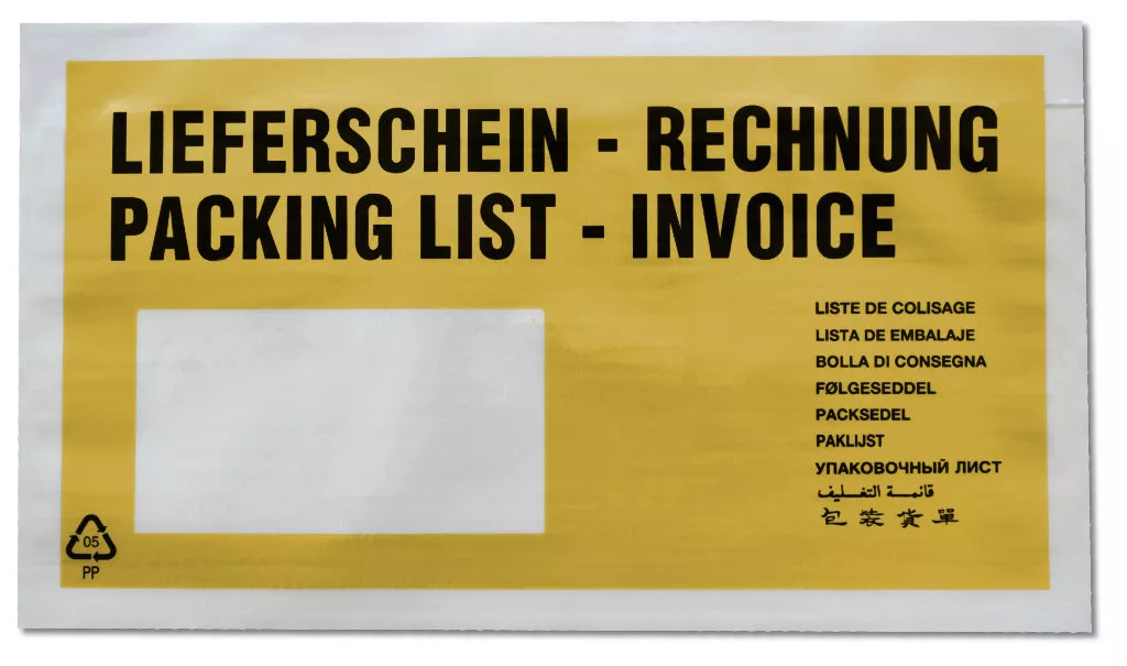Lieferscheintaschen DIN Lang: Lieferschein/Rechnung, gold, 35 % Rezyklat Lieferscheintaschen DIN Lang: Lieferschein/Rechnung, gold, 35 % Rezyklat