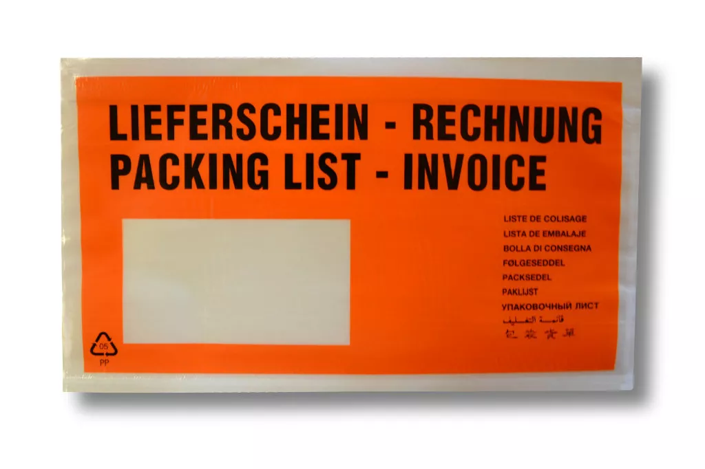 Lieferscheintaschen DIN Lang: Lieferschein/Rechnung, orange, 35 % Rezyklat Lieferscheintaschen DIN Lang: Lieferschein/Rechnung, orange, 35 % Rezyklat