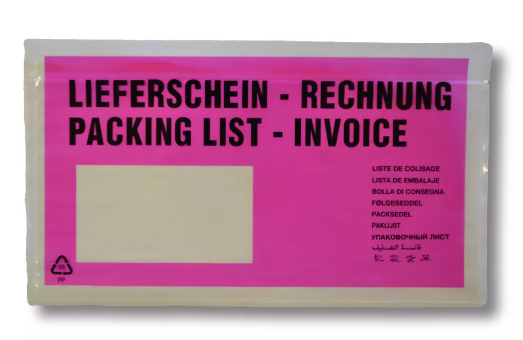 Lieferscheintaschen DIN Lang: Lieferschein/Rechnung, pink, 35 % Rezyklat Lieferscheintaschen DIN Lang: Lieferschein/Rechnung, pink, 35 % Rezyklat