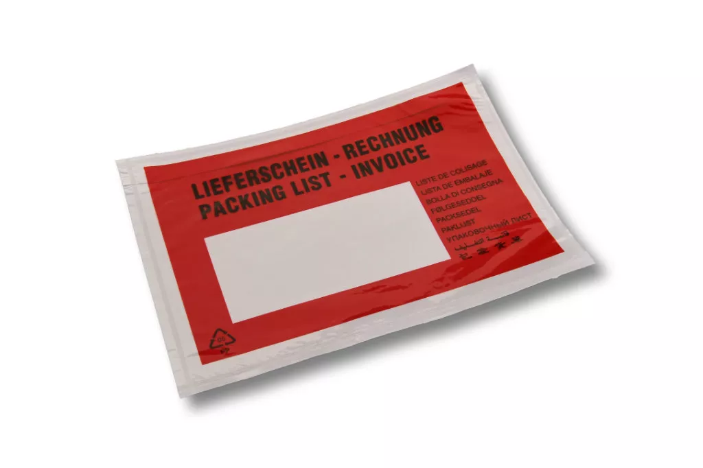 Lieferscheintaschen DIN C6: Lieferschein/Rechnung, rot, 35 % Rezyklat