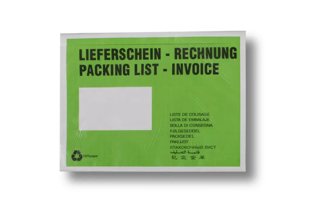 Lieferscheintaschen DIN C5: Lieferschein/Rechnung, grün, Pergamin-Papier Lieferscheintaschen DIN C5: Lieferschein/Rechnung, grün, Pergamin-Papier