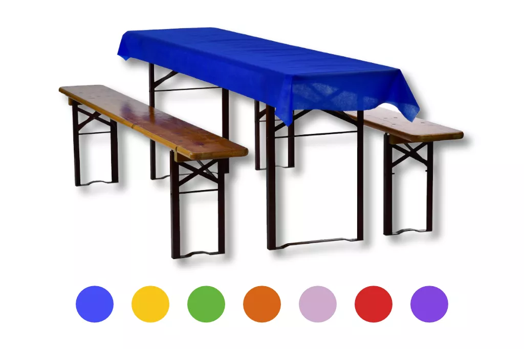 Vlies Biertischdecke, 0,80 x 100 m, gelb Vlies Biertischdecke, 0,80 x 100 m, gelb