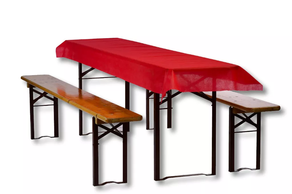 Vlies Biertischdecke, 0,80 x 100 m, rot Vlies Biertischdecke, 0,80 x 100 m, rot