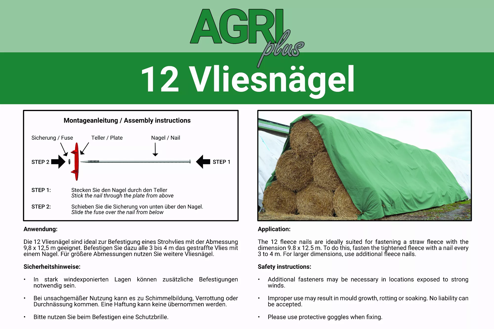 AGRIplus Vliesnägel - Metall AGRIplus Vliesnägel - Metall
